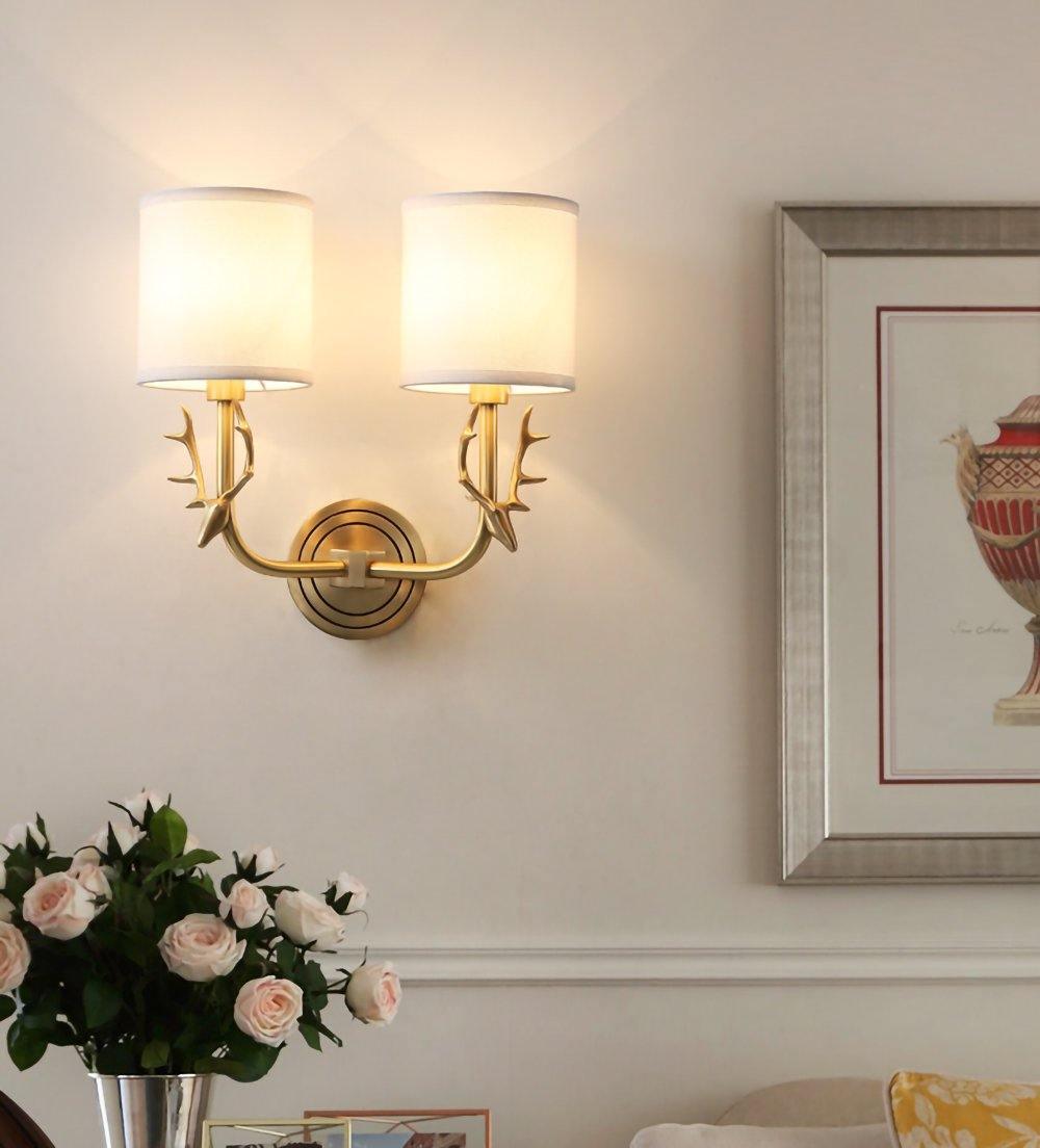 Brass Deer Head Wall Light Position 13