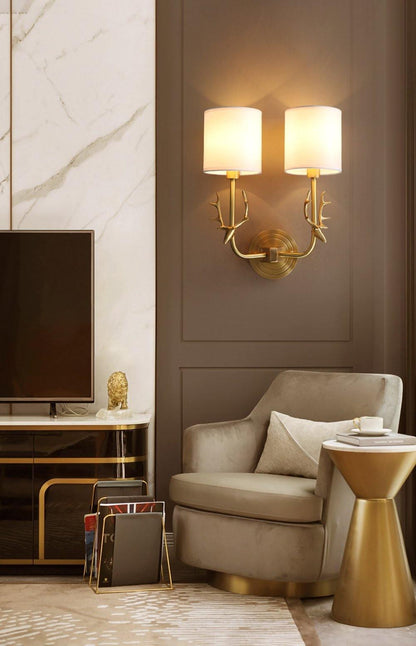 Brass Deer Head Wall Light Position 26