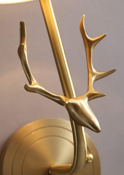 Brass Deer Head Wall Light Position 28