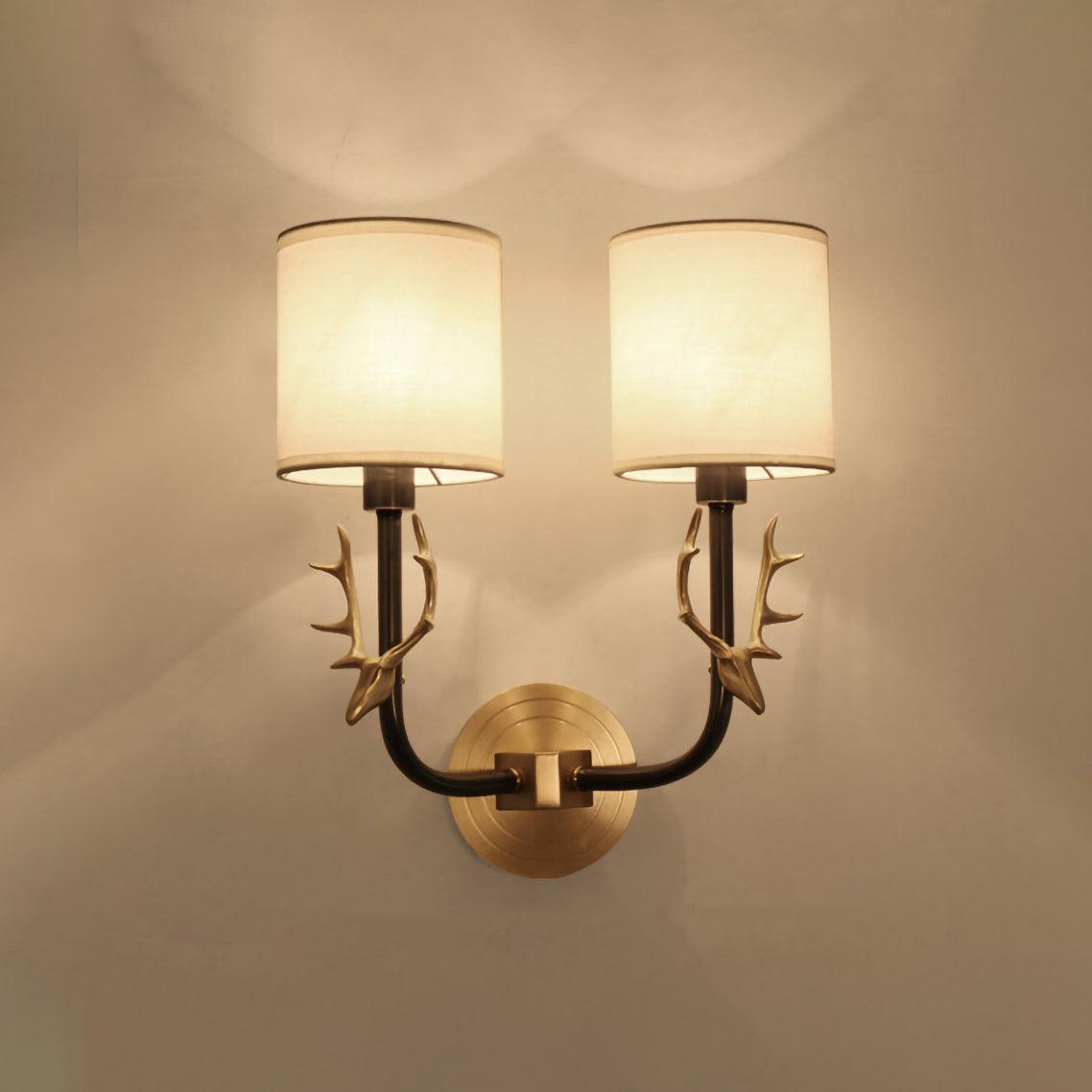 Brass Deer Head Wall Light Position 45