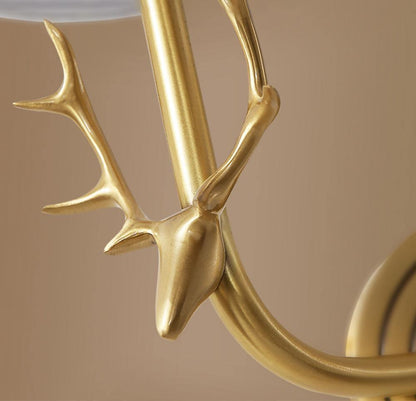Brass Deer Head Wall Light Position 34