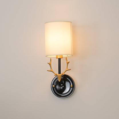 Brass Deer Head Wall Light with Warm LED Glow — lifestyle view
