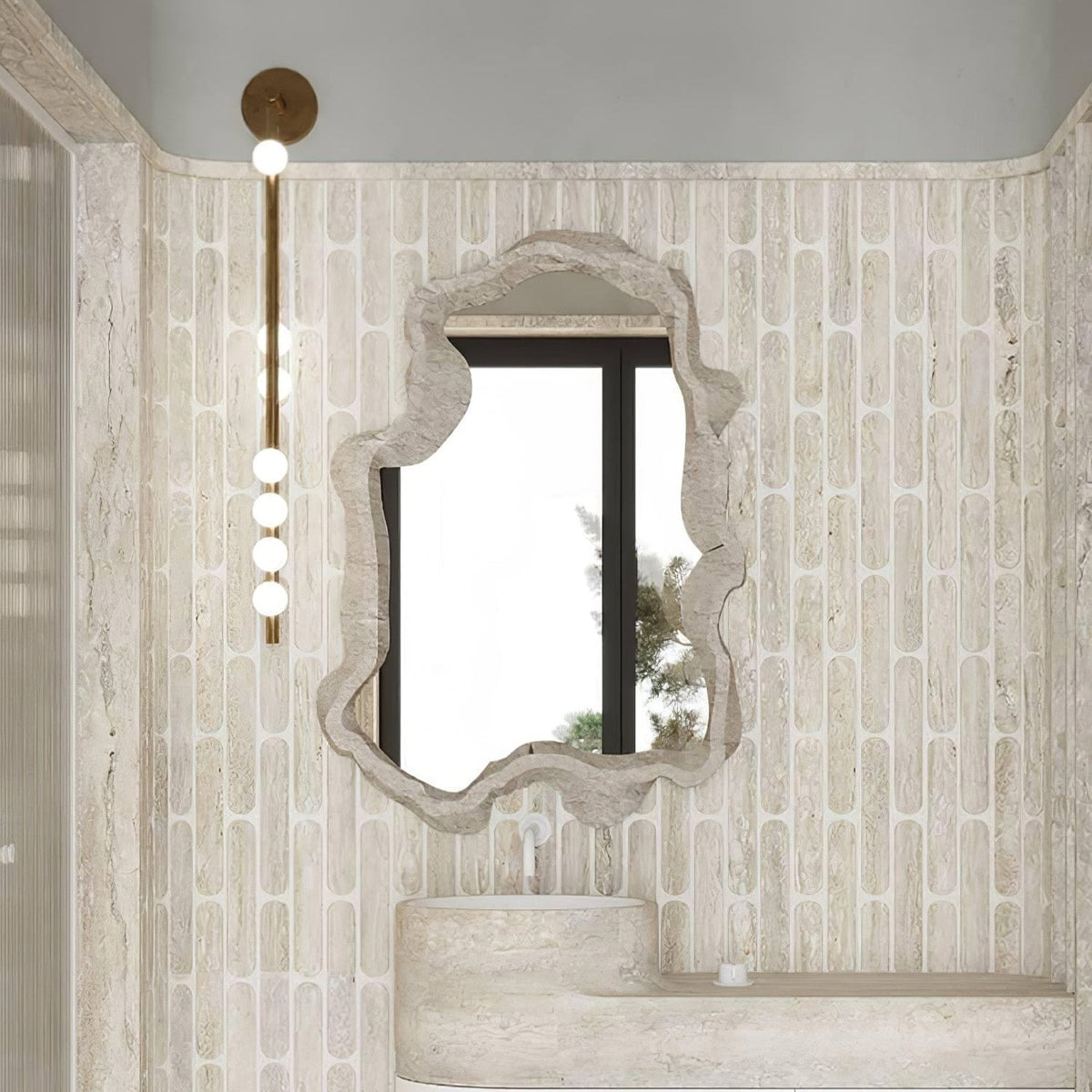 Brass Glass Tube Wall Lamp with Adjustable Lighting