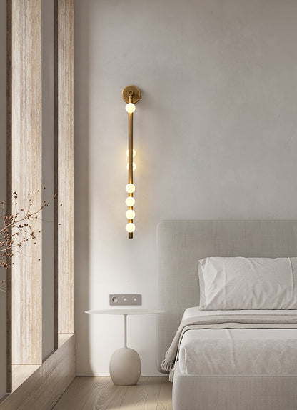 Brass Glass Tube Wall Lamp with Adjustable Lighting