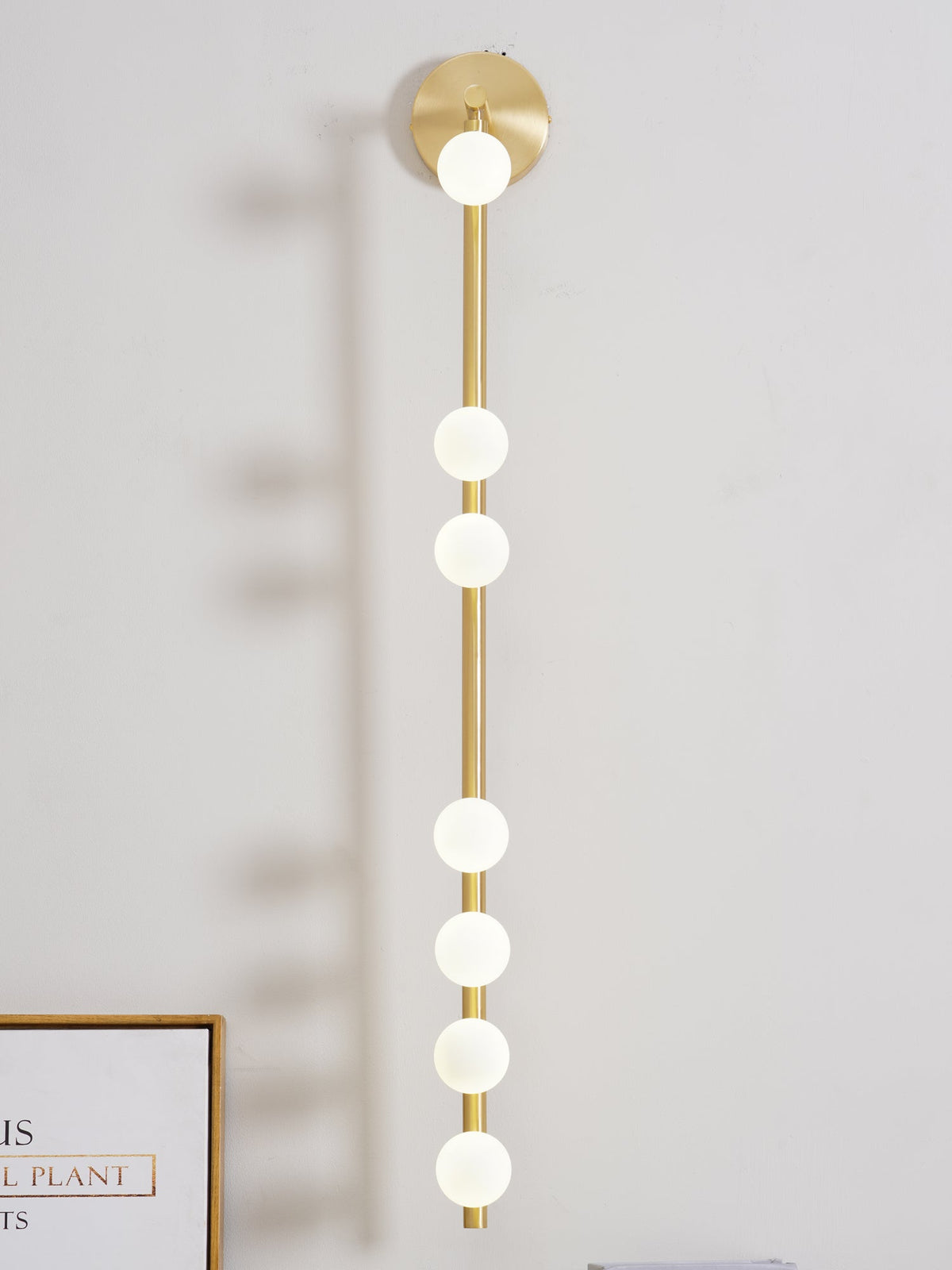 Brass Glass Tube Wall Lamp with Adjustable Lighting
