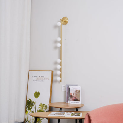 Brass Glass Tube Wall Lamp with Adjustable Lighting