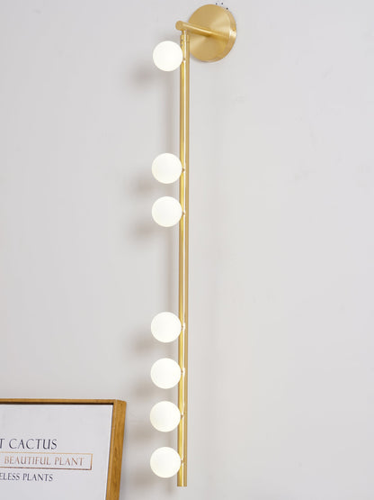 Brass Glass Tube Wall Lamp with Adjustable Lighting