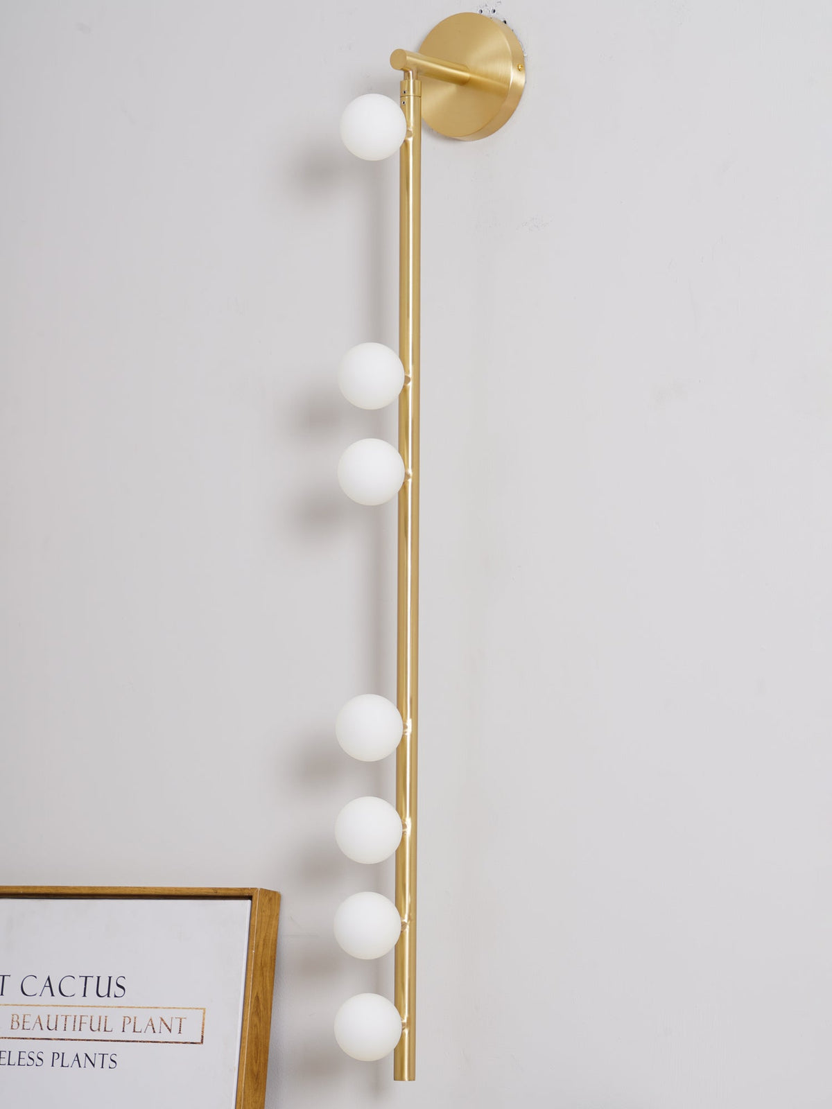 Brass Glass Tube Wall Lamp with Adjustable Lighting