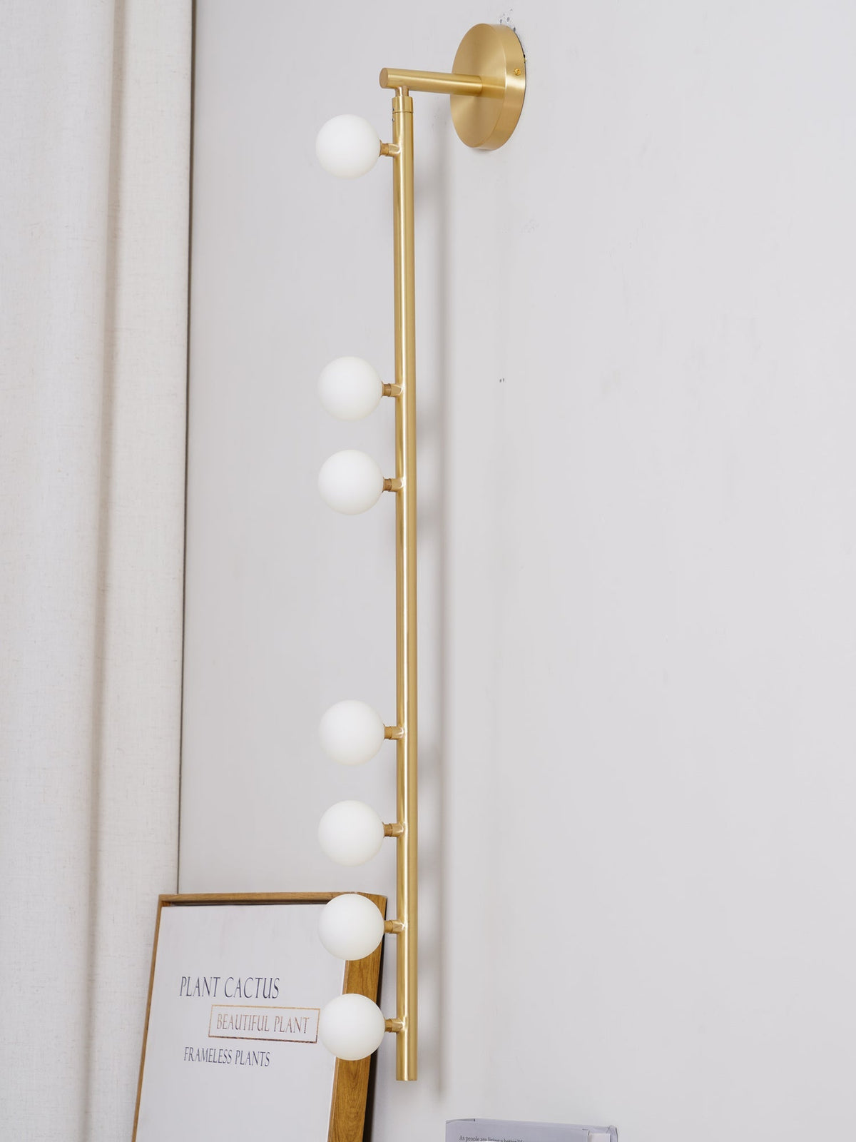 Brass Glass Tube Wall Lamp with Adjustable Lighting