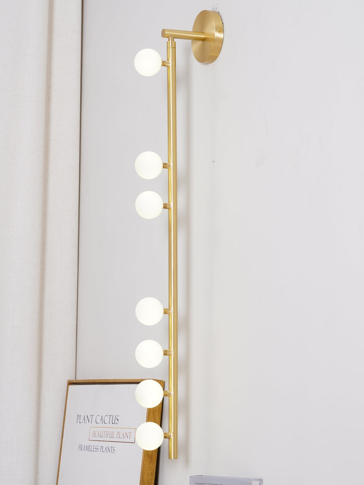 Brass Glass Tube Wall Lamp with Adjustable Lighting