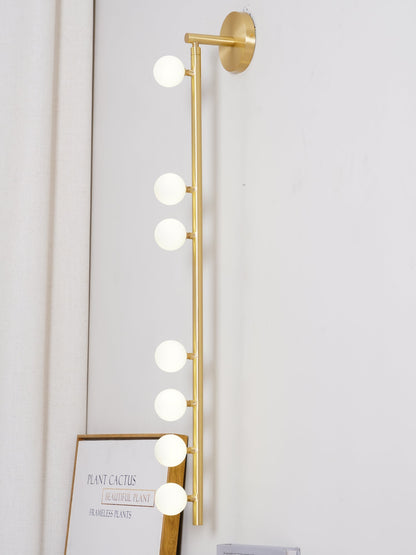Brass Glass Tube Wall Lamp with Adjustable Lighting