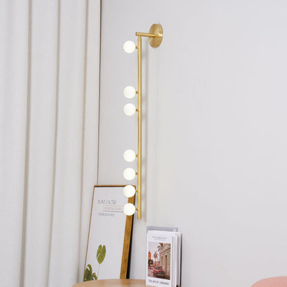 Brass Glass Tube Wall Lamp with Adjustable Lighting