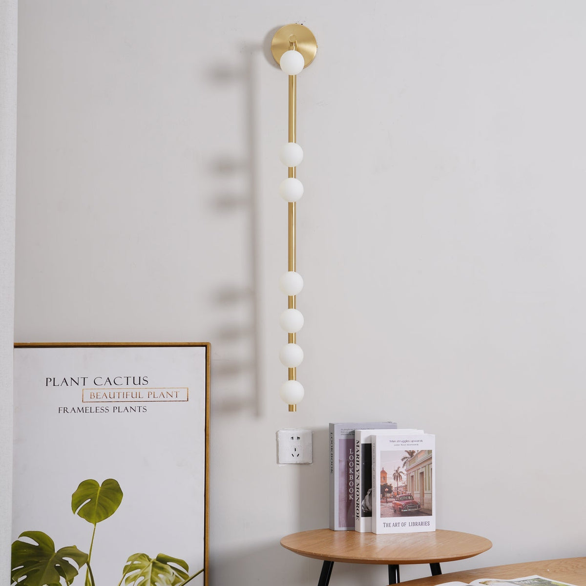 Brass Glass Tube Wall Lamp with Adjustable Lighting