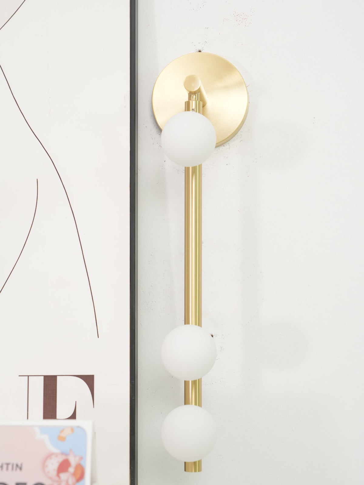 Brass Glass Tube Wall Lamp with Adjustable Lighting