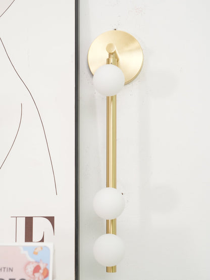 Brass Glass Tube Wall Lamp with Adjustable Lighting