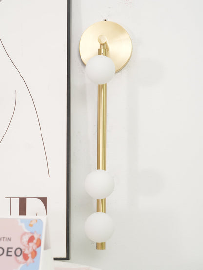 Brass Glass Tube Wall Lamp with Adjustable Lighting