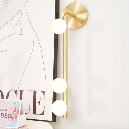 Brass Glass Tube Wall Lamp with Adjustable Lighting