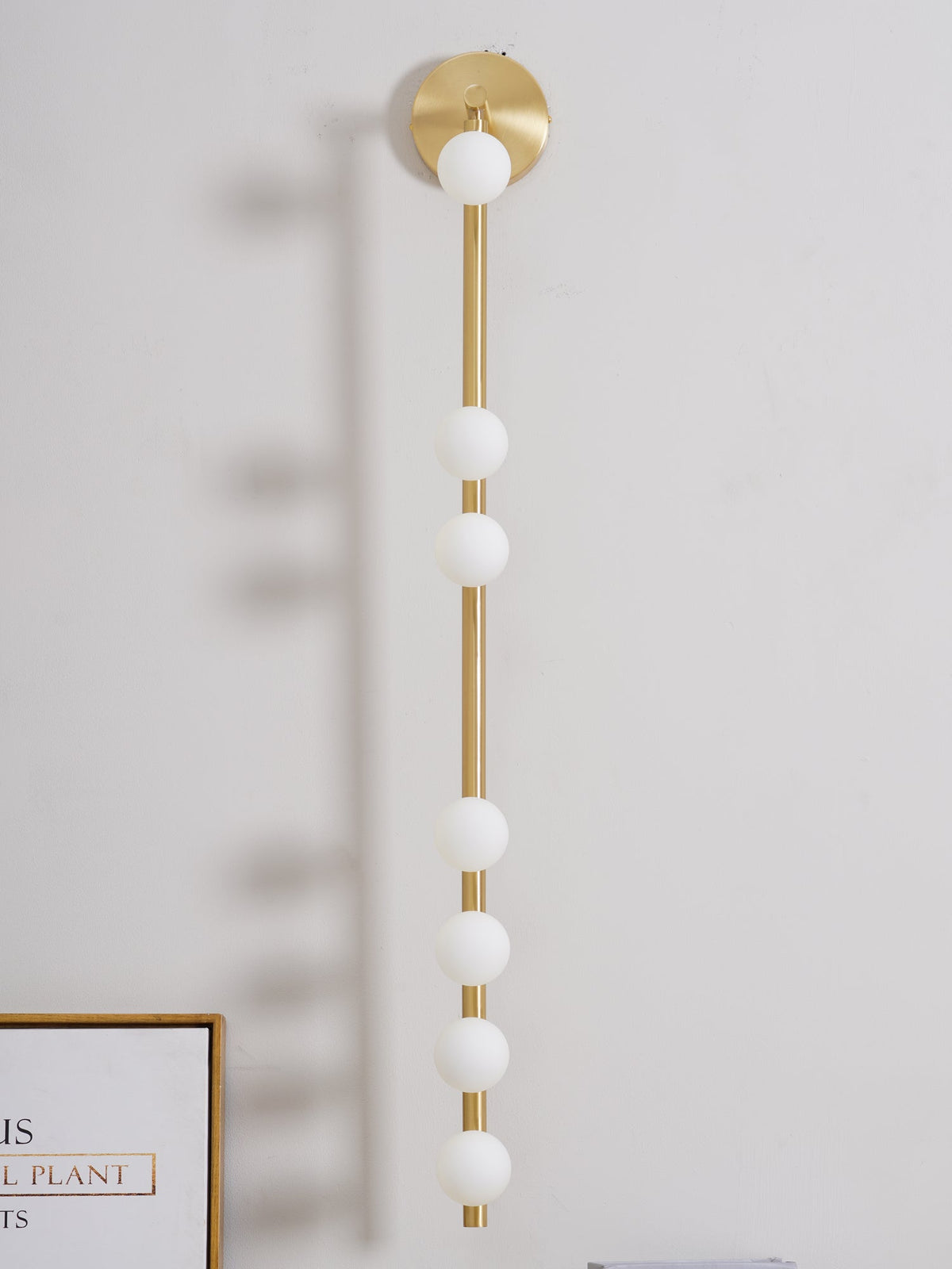 Brass Glass Tube Wall Lamp with Adjustable Lighting