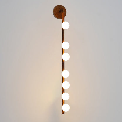 Brass Glass Tube Wall Lamp with Adjustable Lighting