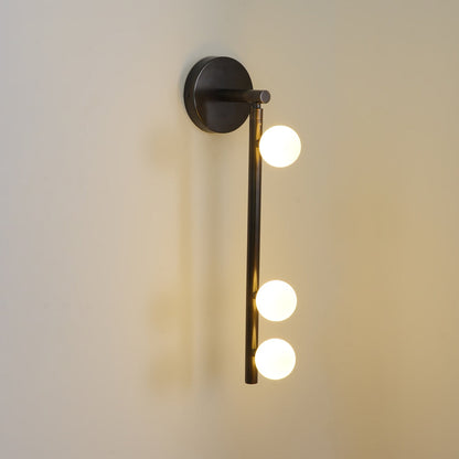 Brass Glass Tube Wall Lamp with Adjustable Lighting