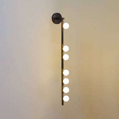 Brass Glass Tube Wall Lamp with Adjustable Lighting