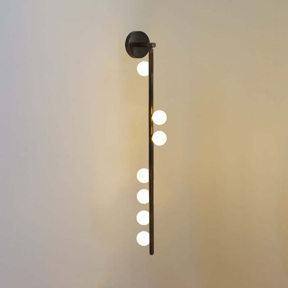 Brass Glass Tube Wall Lamp with Adjustable Lighting