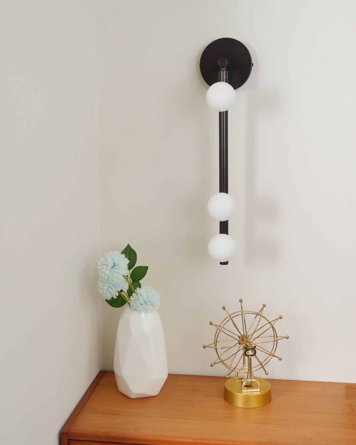 Brass Glass Tube Wall Lamp with Adjustable Lighting