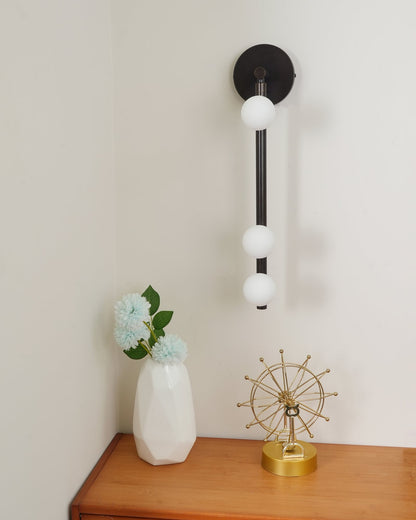 Brass Glass Tube Wall Lamp with Adjustable Lighting