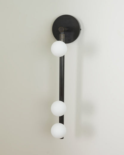 Brass Glass Tube Wall Lamp with Adjustable Lighting