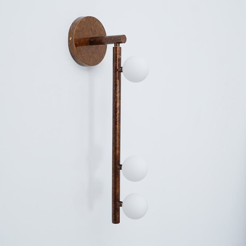 Brass Glass Tube Wall Lamp with Adjustable Lighting