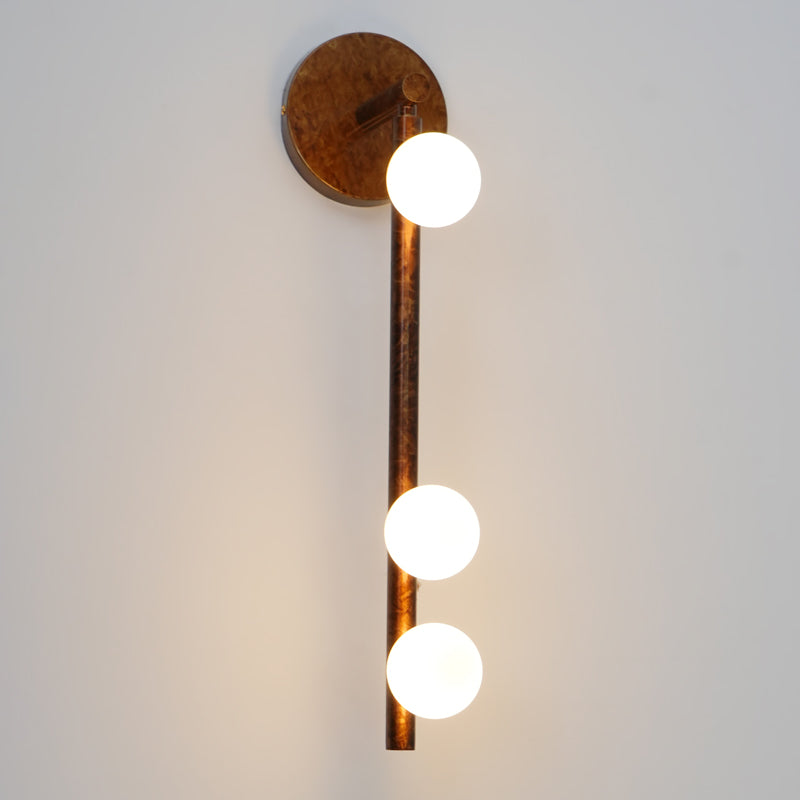 Brass Glass Tube Wall Lamp with Adjustable Lighting
