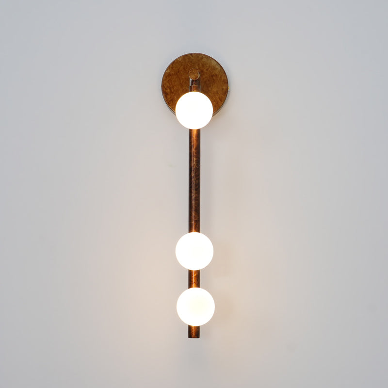 Brass Glass Tube Wall Lamp with Adjustable Lighting