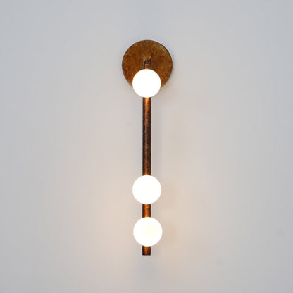 Brass Glass Tube Wall Lamp with Adjustable Lighting