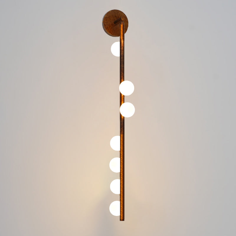 Brass Glass Tube Wall Lamp with Adjustable Lighting