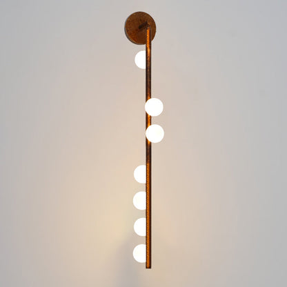 Brass Glass Tube Wall Lamp with Adjustable Lighting