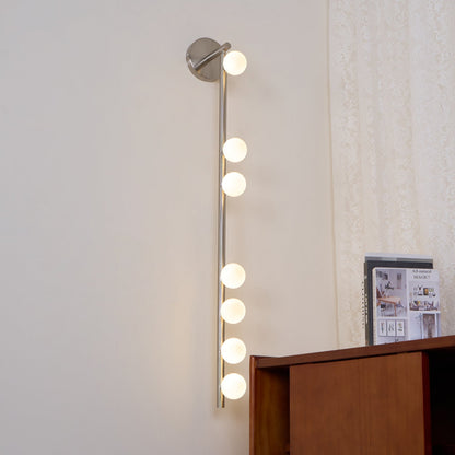 Brass Glass Tube Wall Lamp with Adjustable Lighting