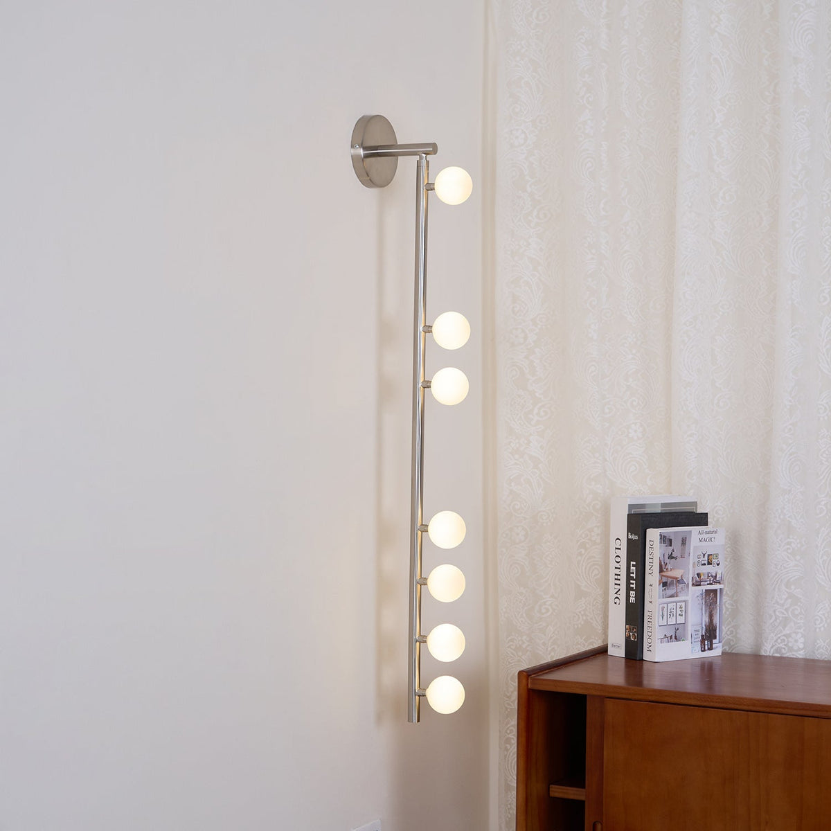 Brass Glass Tube Wall Lamp with Adjustable Lighting