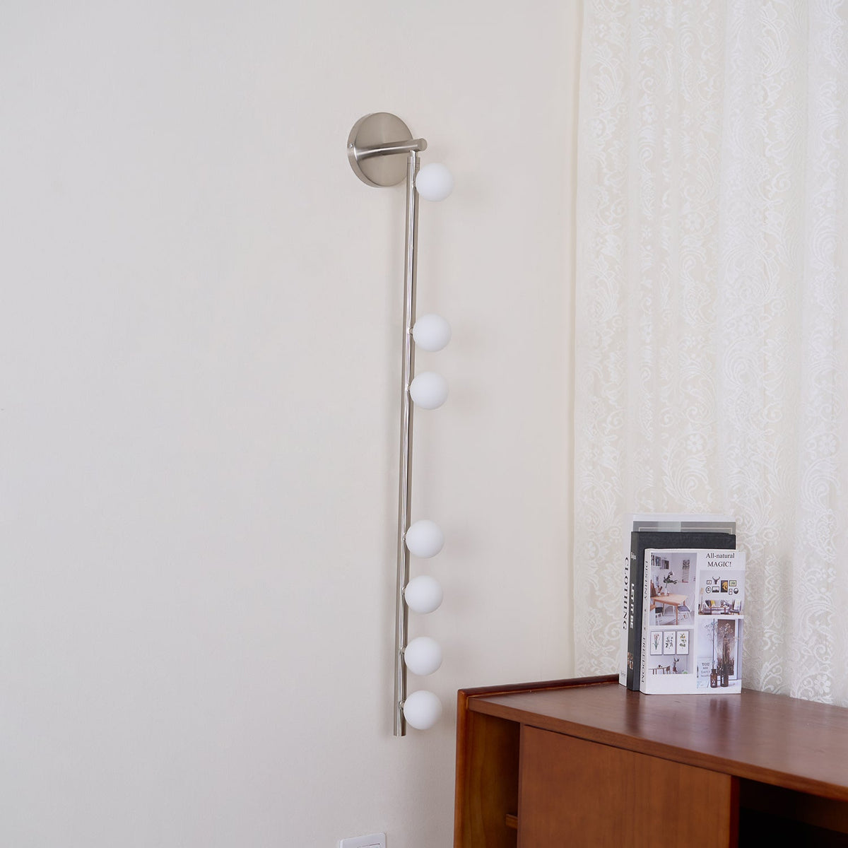 Brass Glass Tube Wall Lamp with Adjustable Lighting