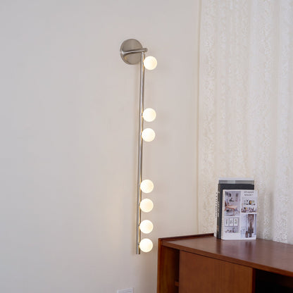 Brass Glass Tube Wall Lamp with Adjustable Lighting