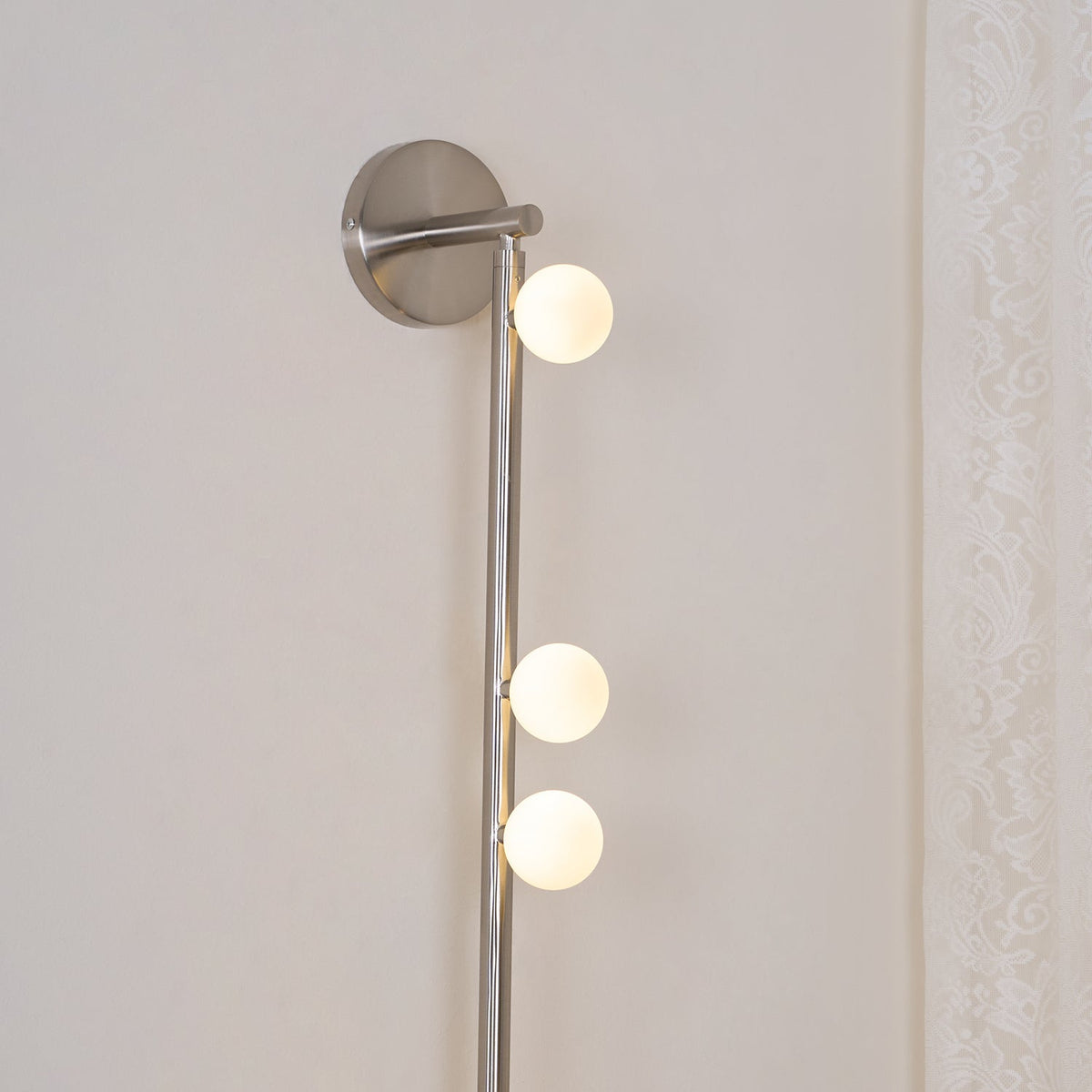 Brass Glass Tube Wall Lamp with Adjustable Lighting