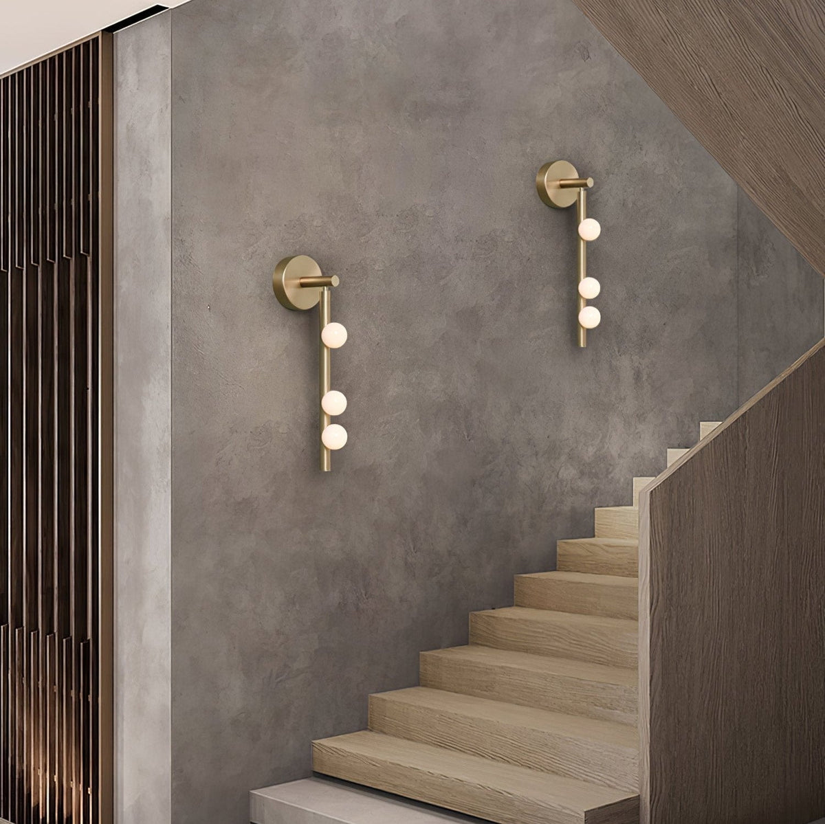 Brass Glass Tube Wall Lamp with Adjustable Lighting