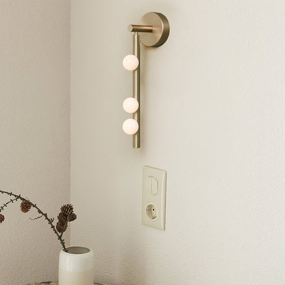 Brass Glass Tube Wall Lamp with Adjustable Lighting