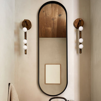 Brass Glass Tube Wall Lamp with Adjustable Lighting