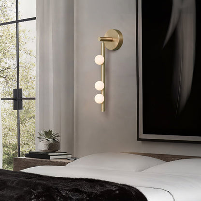 Brass Glass Tube Wall Lamp with Adjustable Lighting