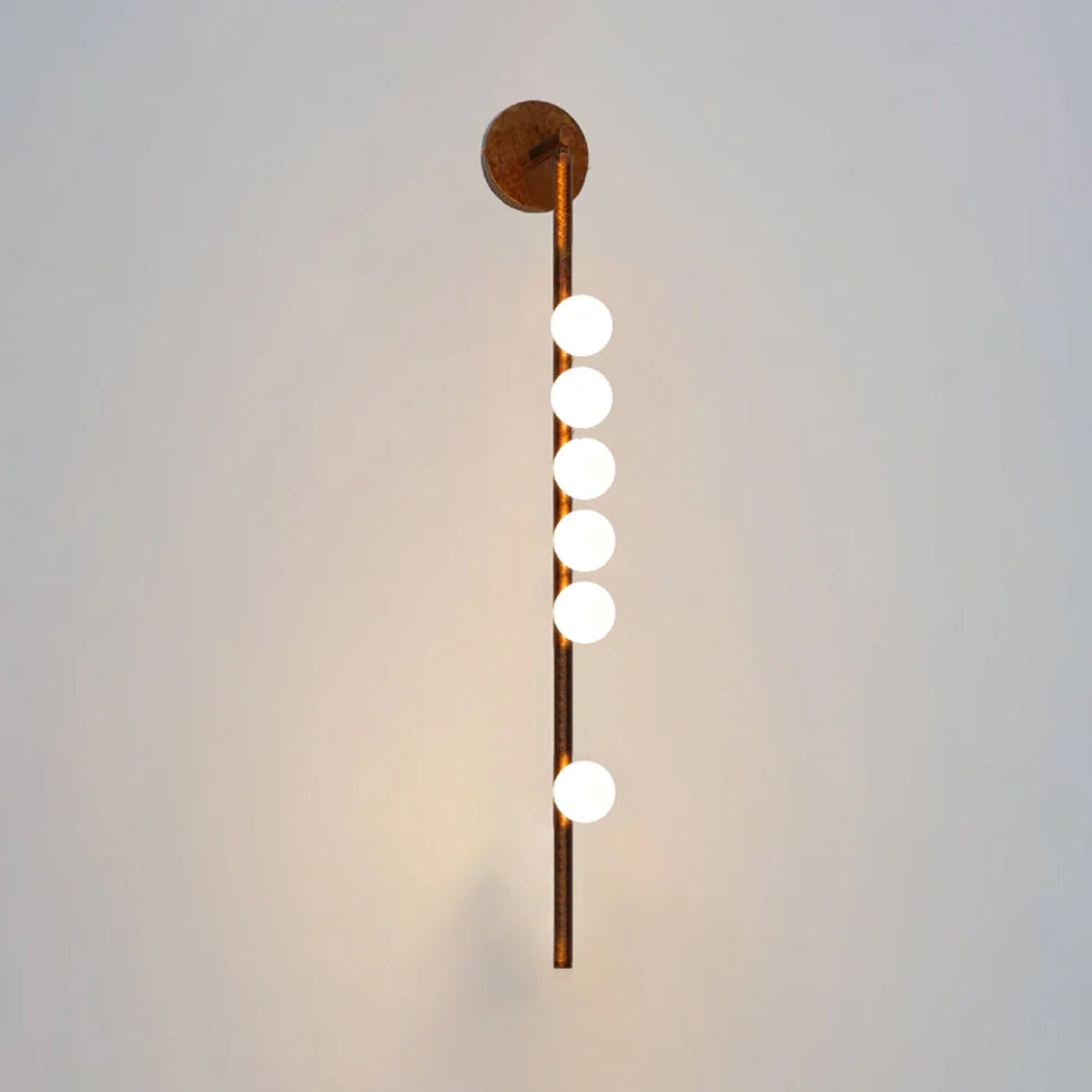 Brass Glass Tube Wall Lamp with Adjustable Lighting