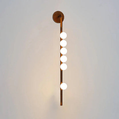 Brass Glass Tube Wall Lamp with Adjustable Lighting
