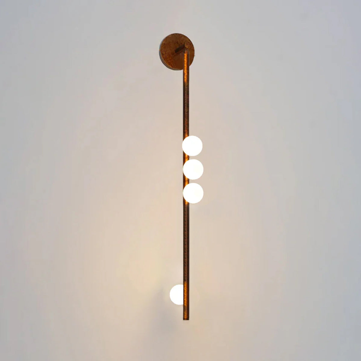 Brass Glass Tube Wall Lamp with Adjustable Lighting