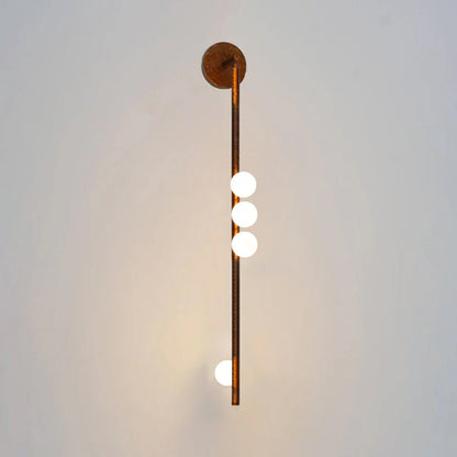 Brass Glass Tube Wall Lamp with Adjustable Lighting