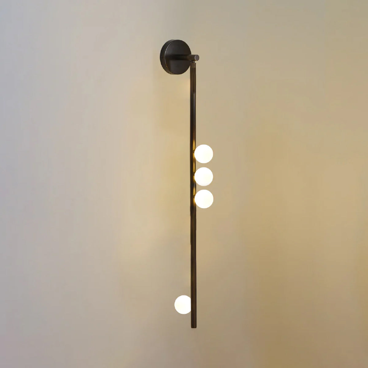 Brass Glass Tube Wall Lamp with Adjustable Lighting