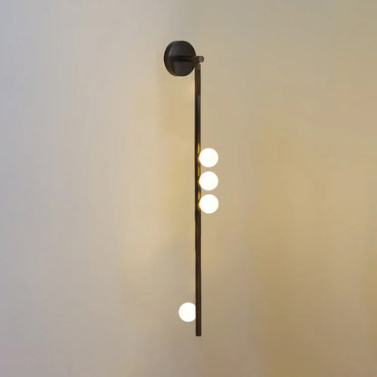 Brass Glass Tube Wall Lamp with Adjustable Lighting